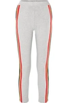 ALLUDE STRIPED WOOL-BLEND TRACK PANTS
