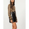 ALEXA CHUNG SNAKESKIN-PRINT SATIN SHIRT