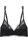 LA PERLA WOMAN LACE AND TULLE SOFT-CUP TRIANGLE BRA BLACK,GB 14693524284069930