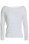 KAIN KAIN WOMAN AMELIA STRIPED STRETCH-MODAL TOP WHITE,3074457345619173446