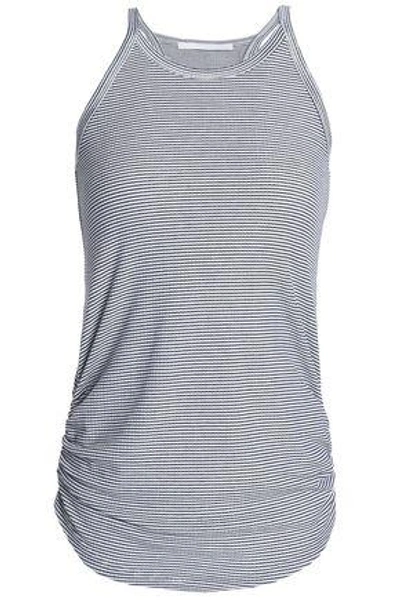 Kain Woman Ruched Striped Stretch-knit Tank Blue