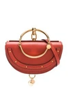 CHLOÉ CHLOE SMALL NILE LEATHER MINAUDIERE IN EARTHY RED,CLOE-WY409