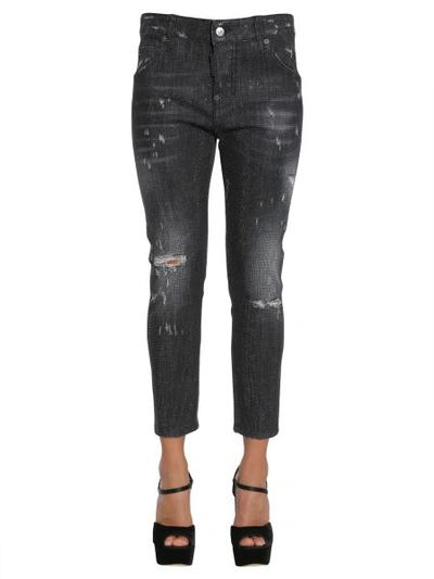 Dsquared2 Cool Girl Cropped Jeans In Black
