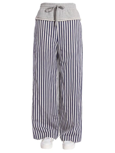 Alexander Wang T T By Alexander Wang Striped Palazzo Trousers In Grey