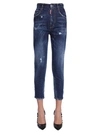 DSQUARED2 HIGH WAIST CROPPED TWIGGY JEANS,139829