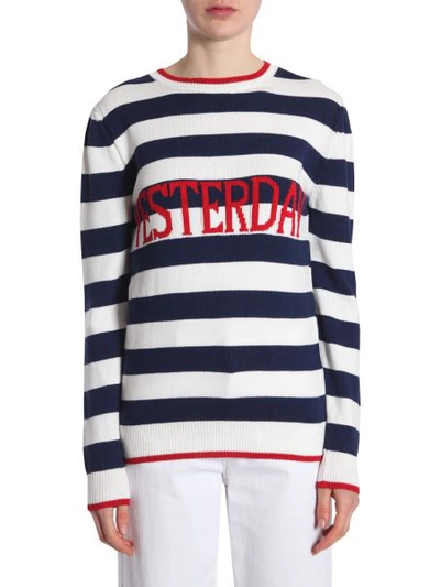 Alberta Ferretti Striped Jumper In Blue