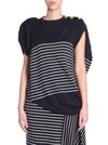 Jw Anderson Cirular Mariniere Wool Knit Top In Blue