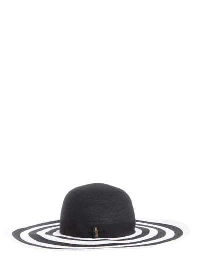 Borsalino Braided Hemp Hat In Black