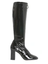 BOUTIQUE MOSCHINO PATENT LEATHER BOOTS,126594