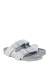 Rick Owens Birkenstock Arizona Ponyskin Sandals In Grey