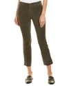 Vince Stretch Suede Split Hem Crop Pants In Grey