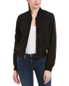 Vince Washed Shrunken Bomber Jacket, Black In Black