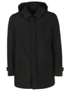 Herno Detachable Hooded Coat In Nero