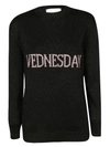 Alberta Ferretti Oversized Wednesday Lurex Knit Sweater In Nero