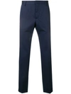 Prada Pleated High Waist Chinos In Blue