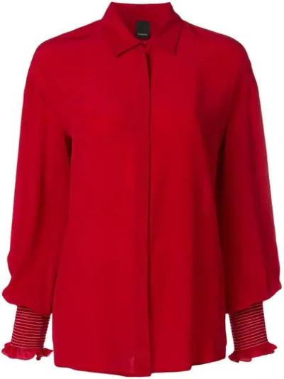 Pinko Alberto Cuff Detail Shirt In Red