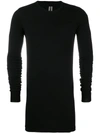 RICK OWENS DRAPED LONG SLEEVE T-SHIRT