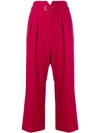 RED VALENTINO RED VALENTINO BELTED CROPPED TROUSERS