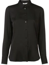 Vince Classic Silk Shirt In Black