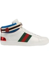 GUCCI GUCCI STRIPE ACE HIGH-TOP SNEAKERS