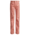 OFF-WHITE Pink Striped High-Rise Straight Leg Jean,2345739966573759714