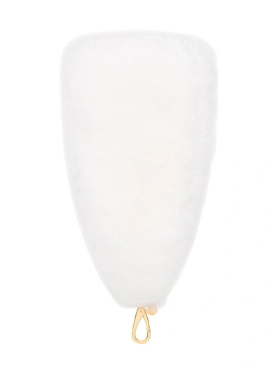 Miu Miu Detachable Fur Handle In White