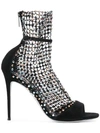 René Caovilla Galaxia Mesh Strass Caged High-heel Sandals In Blk/other (black)