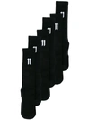 11 BY BORIS BIDJAN SABERI 11 BY BORIS BIDJAN SABERI THREE PAIRS LOGO SOCKS - BLACK