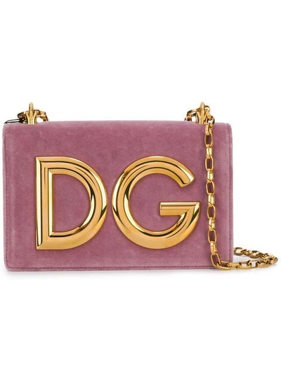 Dolce & Gabbana Dg Girls蛇皮单肩包 In Pink