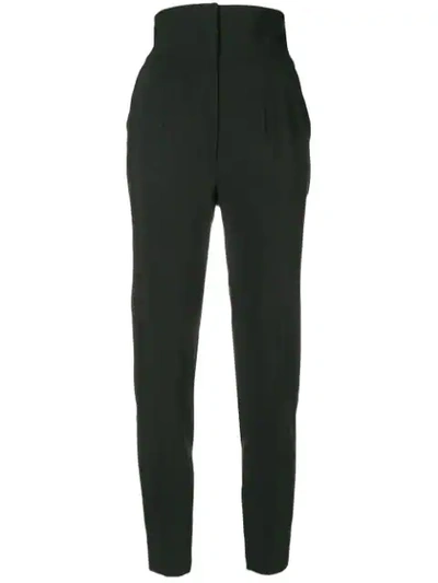 Dolce & Gabbana Cropped High Waisted Trousers In Nero