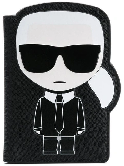 Karl Lagerfeld "k/ikonic Karl"护照袋 In Black