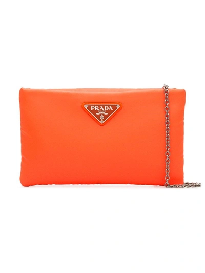 Prada Fluo手拿包 In Yellow/orange