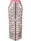 TEMPERLEY LONDON embroidered fitted waist straight skirt