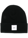 Oamc Black Fine-knit Wool Beanie In Black