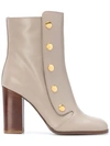 MULBERRY MULBERRY SNAP BUTTON ANKLE BOOTS - NEUTRALS
