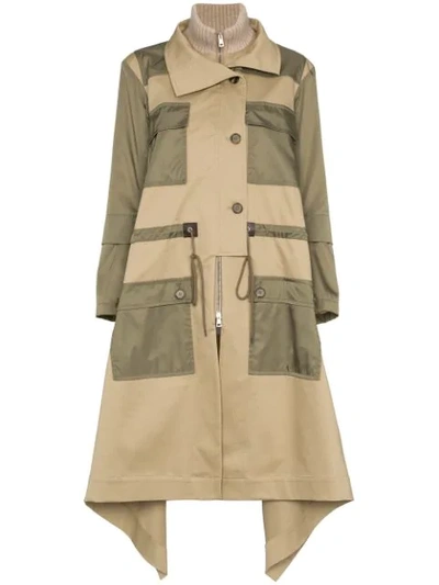 Chloé Gabardine And Wool-blend Trimmed Twill Trench Coat In Neutral