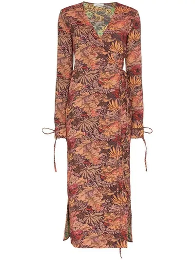 Attico Jacquard Maxi Dressing Gown Dress In Multicolour