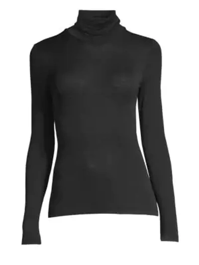 Hanro Women's Wool & Silk Turtleneck Pullover In Black