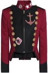 DOLCE & GABBANA EMBELLISHED COTTON-BLEND GABARDINE JACKET,3074457345618720938