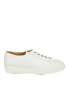 SANTONI trainers LACE-UP IN WHITE LEATHER,10657082