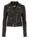 Michael Michael Kors Leather Biker Jacket In Black