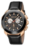 ROBERTO CAVALLI BY FRANCK MULLER Sport Chronograph Leather Strap Watch,RV1G044L0056