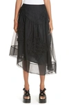 SIMONE ROCHA RUCHED FLOWER TULLE SKIRT,3379 0069