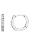 Estella Bartlett Crystal Pavé Huggie Hoop Earrings In Silver