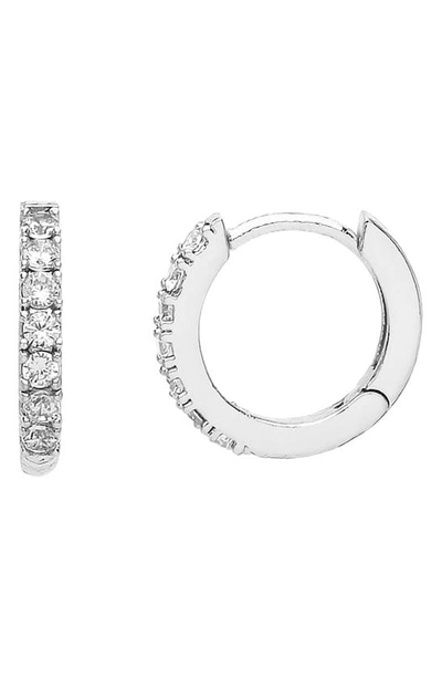 Estella Bartlett Crystal Pavé Huggie Hoop Earrings In Silver