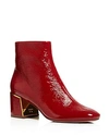 Tory Burch 65mm Juliana Naplack Ankle Boots In Dark Redstone