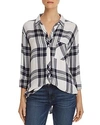Rails Hunter Plaid Button-front Long-sleeve Shirt In White Navy Forest