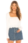 About Us Priscilla Ribbed Top In White