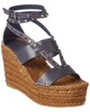 JIMMY CHOO DANICA 110 LEATHER ESPADRILLE WEDGE SANDAL,191714018112