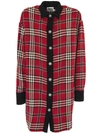 FAUSTO PUGLISI TARTAN COTTON AND WOOL LONG COAT.,10657909